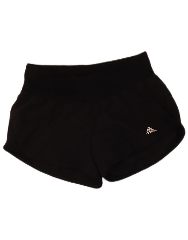 Pantaloni scurți sport Adidas pentru femei UK 10 Small Negru Poliester