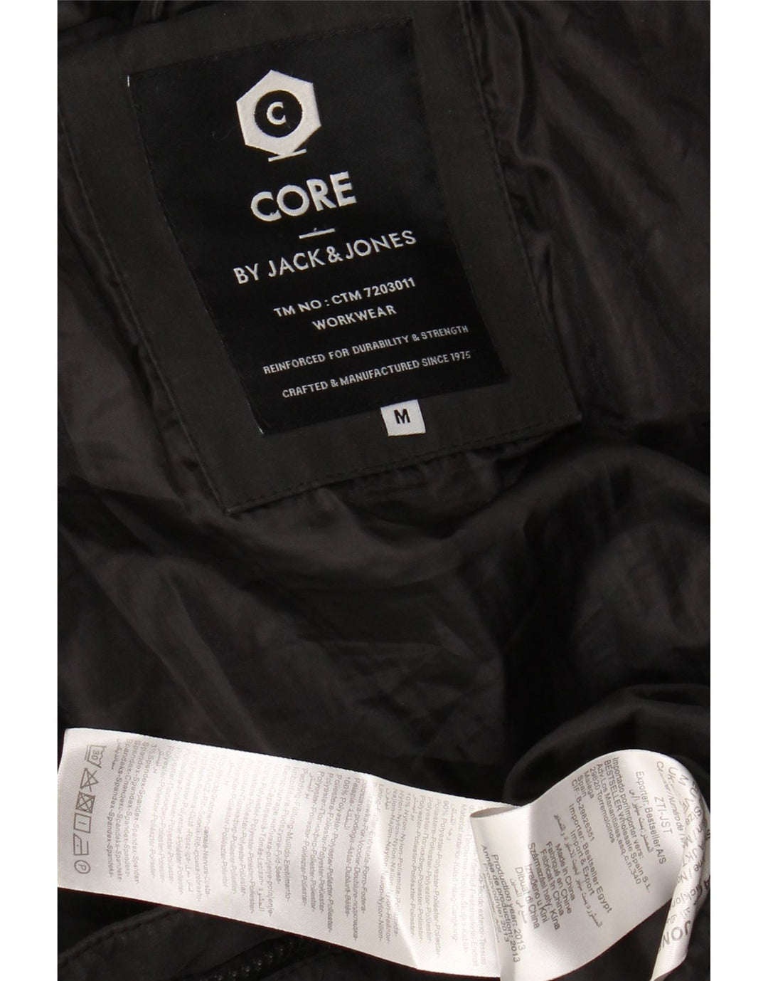 JACK & JONES Jachetă căptușită cu glugă pentru bărbați UK 38 Poliester mediu negru