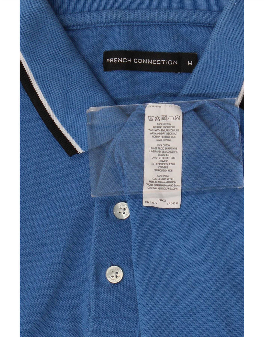 Tricou polo pentru bărbați French Connection, bumbac cu dungi albastre medii