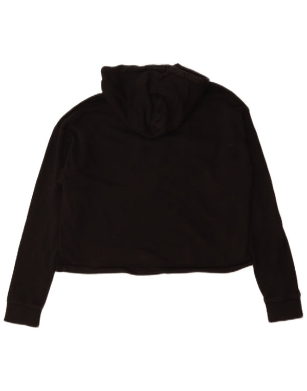 Jumper Puma Crop Graphic Oversized Hoodie pentru femei UK 10 Small Black Bumbac