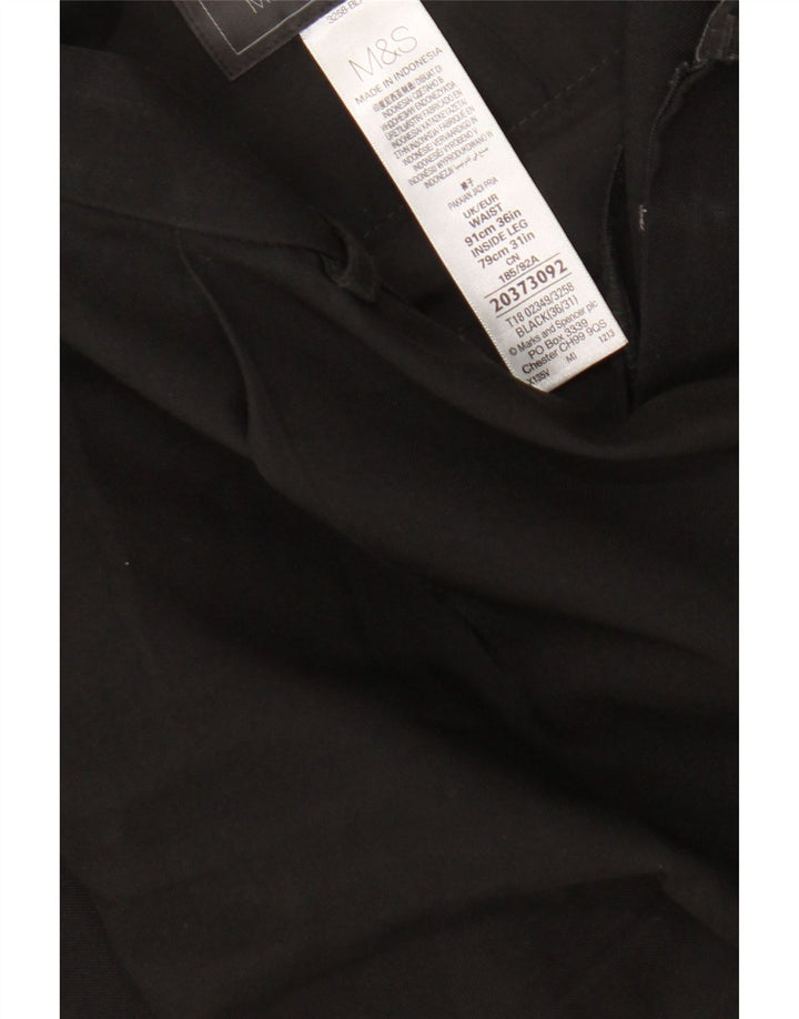 Pantaloni de costum pentru bărbați Marks & Spencer L36 L31 Poliester negru