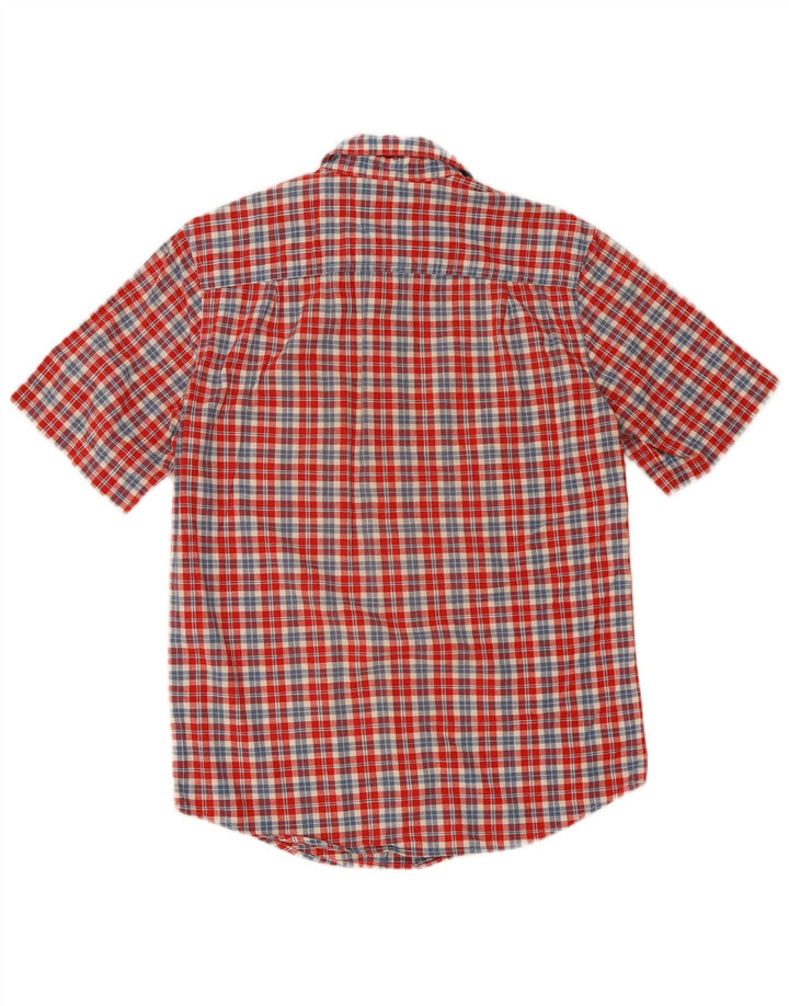 Cămașă cu mânecă scurtă pentru bărbați L.L.Bean, bumbac cu carouri mici, roșii