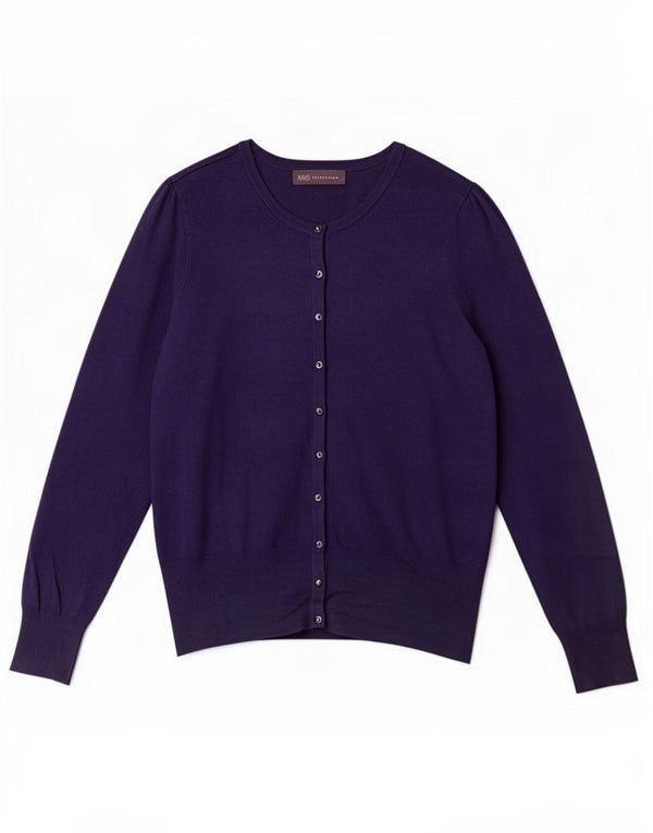Pulover cardigan pentru femei Marks & Spencer UK 14 Medium Bluemarin Blue Viscose