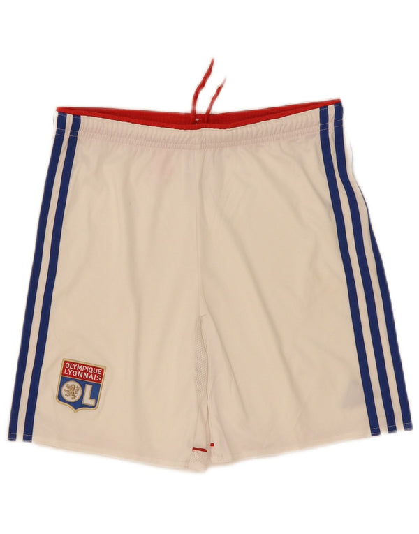 Pantaloni scurți sport Adidas pentru băieți Olympique Lyonnais 11-12 ani, poliester alb