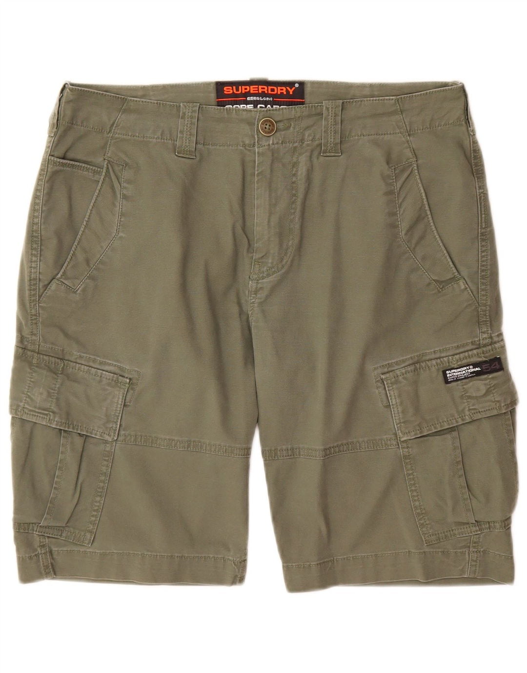 Pantaloni scurti cargo Superdry pentru bărbați W32, bumbac mediu kaki