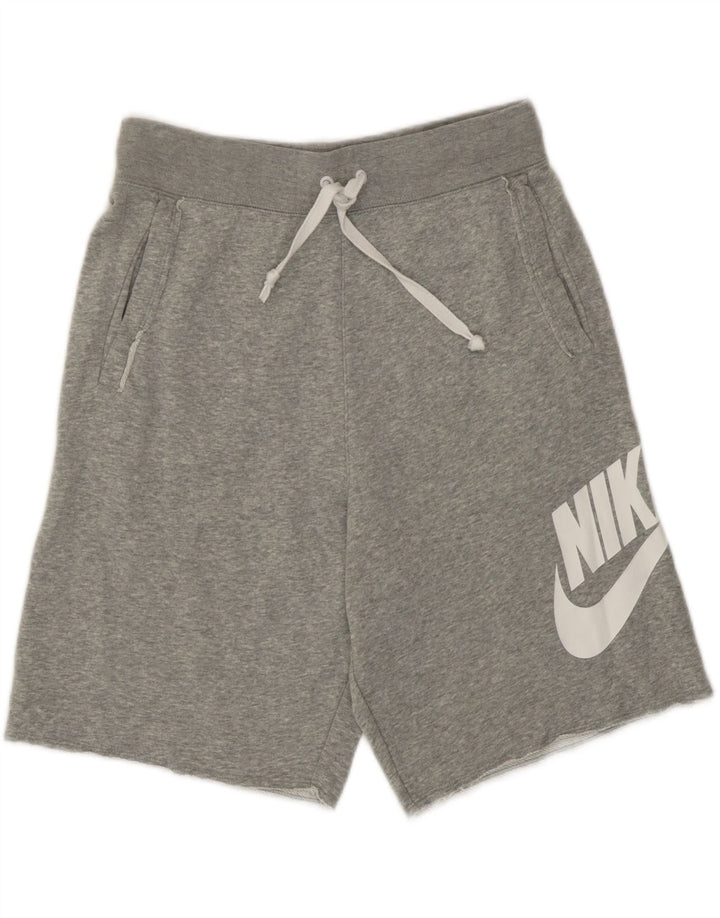 Pantaloni scurți sport grafic Nike pentru bărbați, bumbac, gri mici