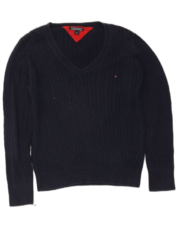 Pulover cu decolteu în V Tommy Hilfiger pentru femei UK 18 XL bleumarin