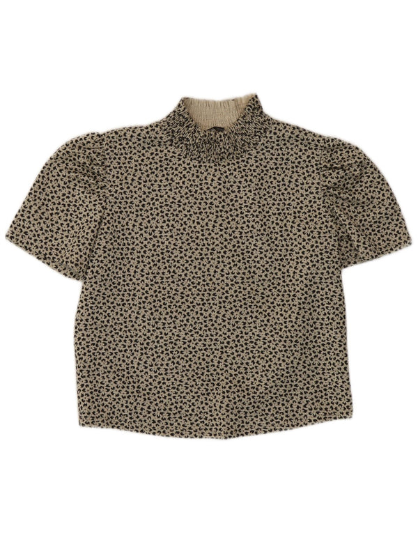 Bluză Crop Top Femei Zara UK 14 Mare Gri din Poliester Animal Print