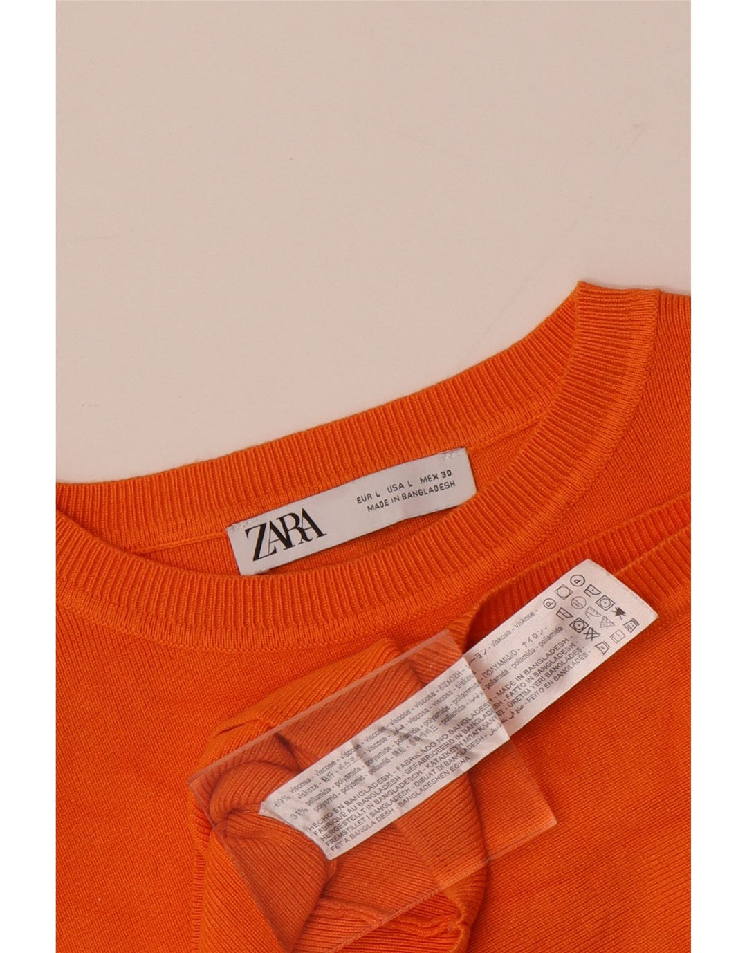 Top cu vestă pentru femei ZARA UK 14, mare portocaliu, viscoză