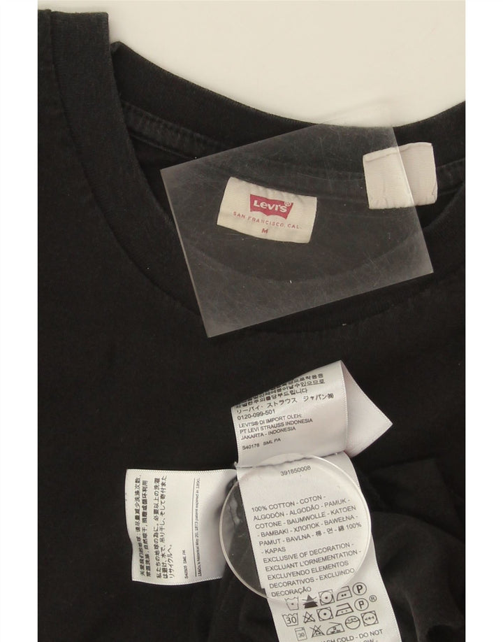 LEVI'S Womens T-Shirt Top UK 12 Medium Black Cotton Vintage Levi's and Second-Hand Levi's from Messina Hembry 