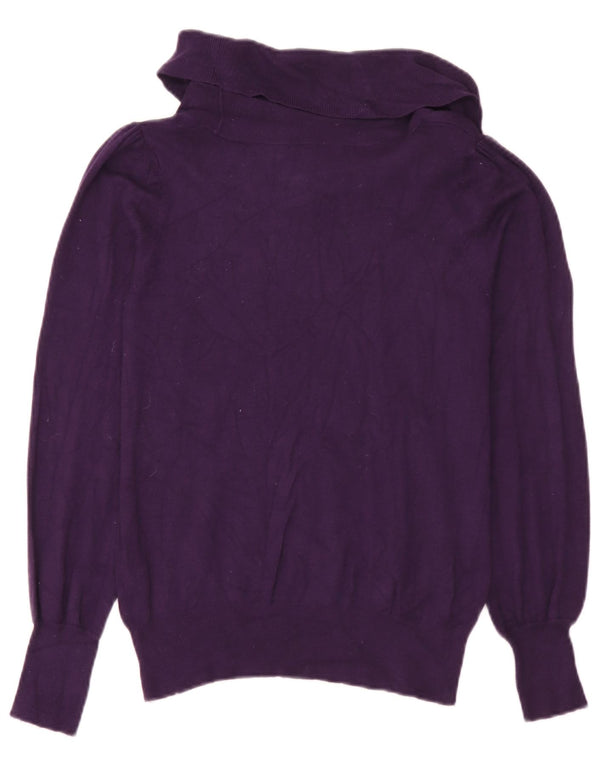 Pulover pentru femei Marks & Spencer cu gât rulat din viscoză violet mediu UK 12
