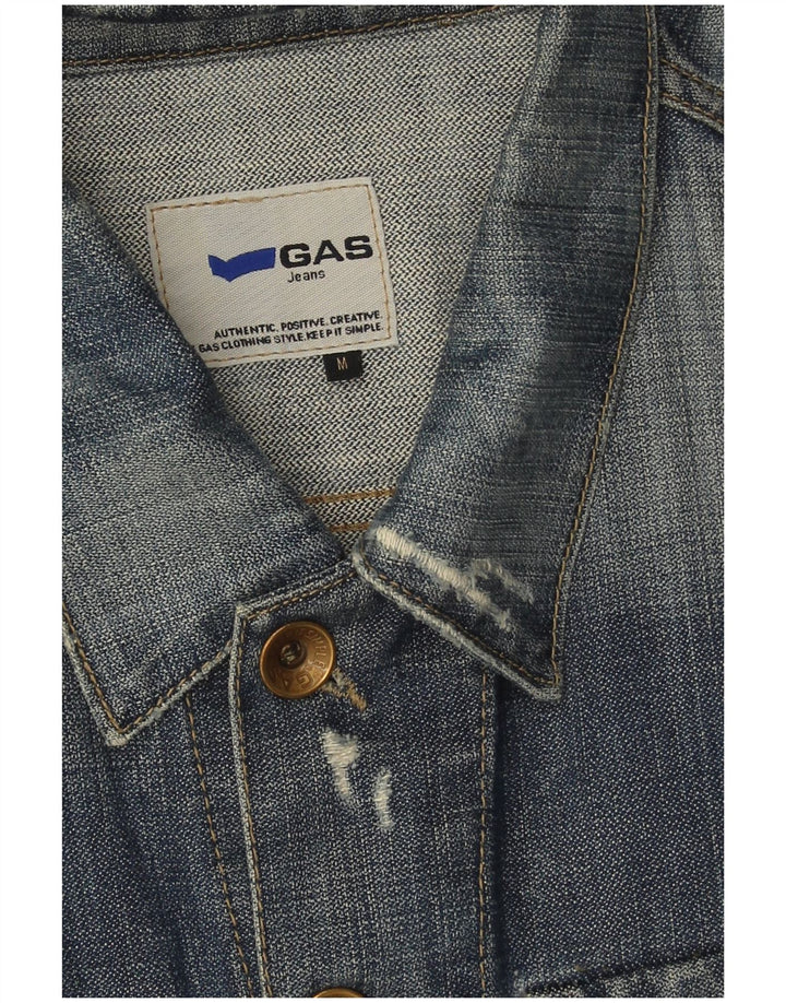 Jachetă pentru bărbați Gas din denim învechit UK 38, bumbac albastru mediu