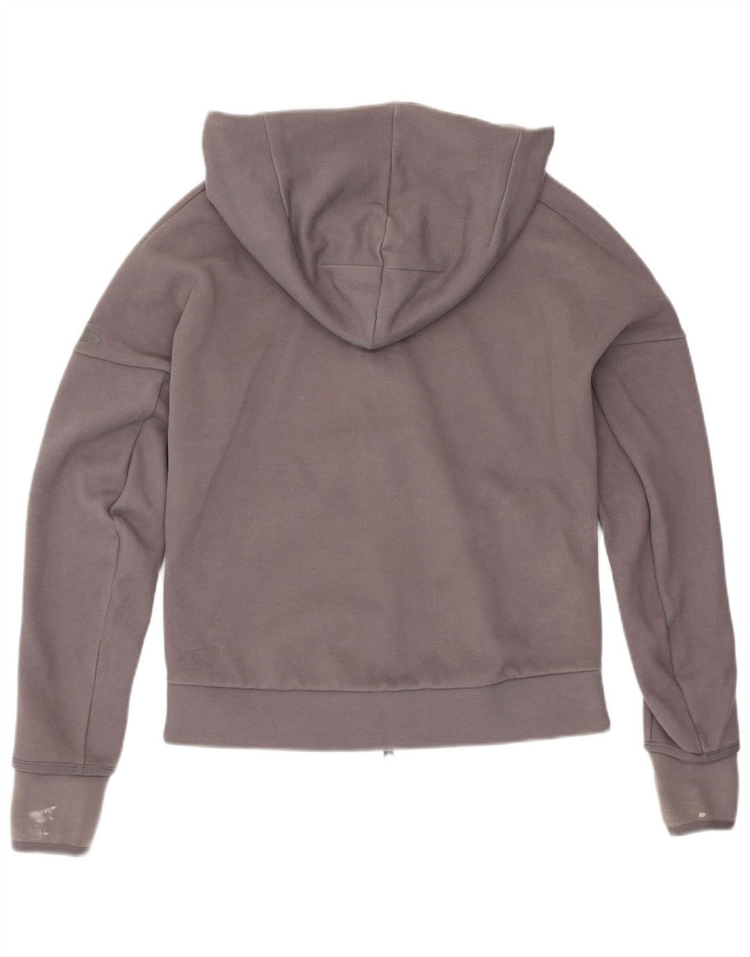 ADIDAS Womens Oversized Zip Hoodie Sweater UK 8/10 Small Grey