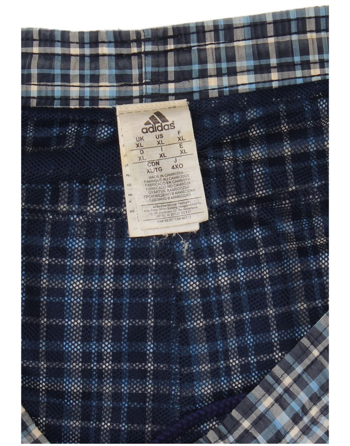 Pantaloni scurți de înot Adidas pentru bărbați XL, poliester, cu check-uri albastre