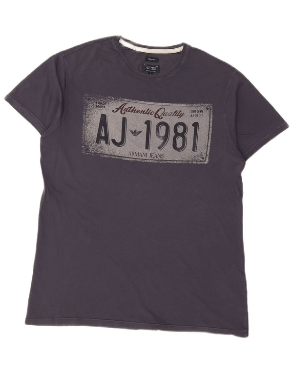 ARMANI JEANS Tricou cu grafică obișnuită pentru bărbați Top mic Bumbac bleumarin