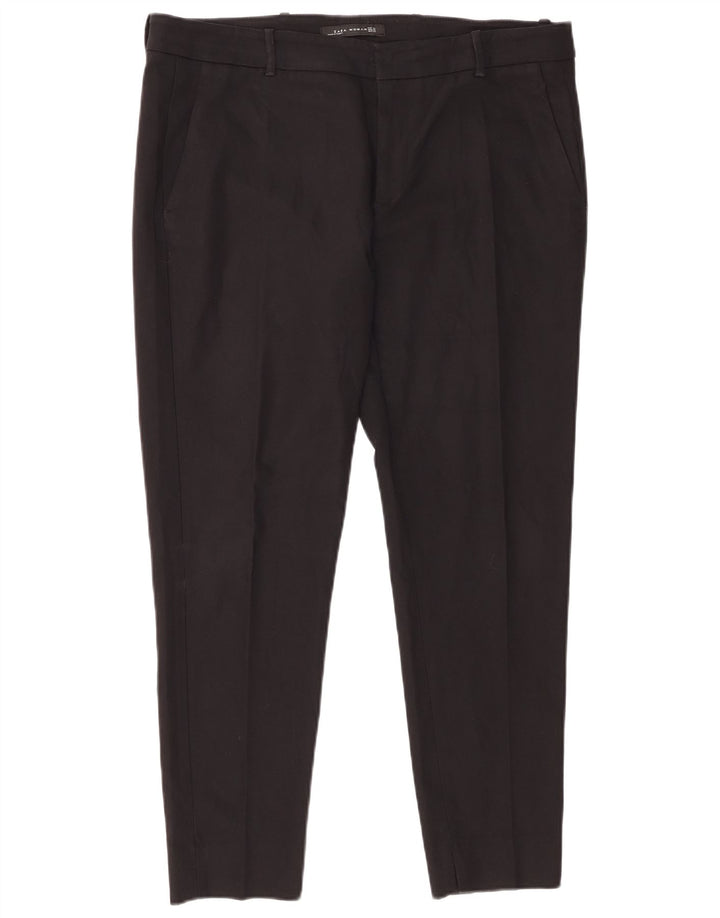 Pantaloni chino slim pentru femei Zara XL W32 L28 Poliester negru