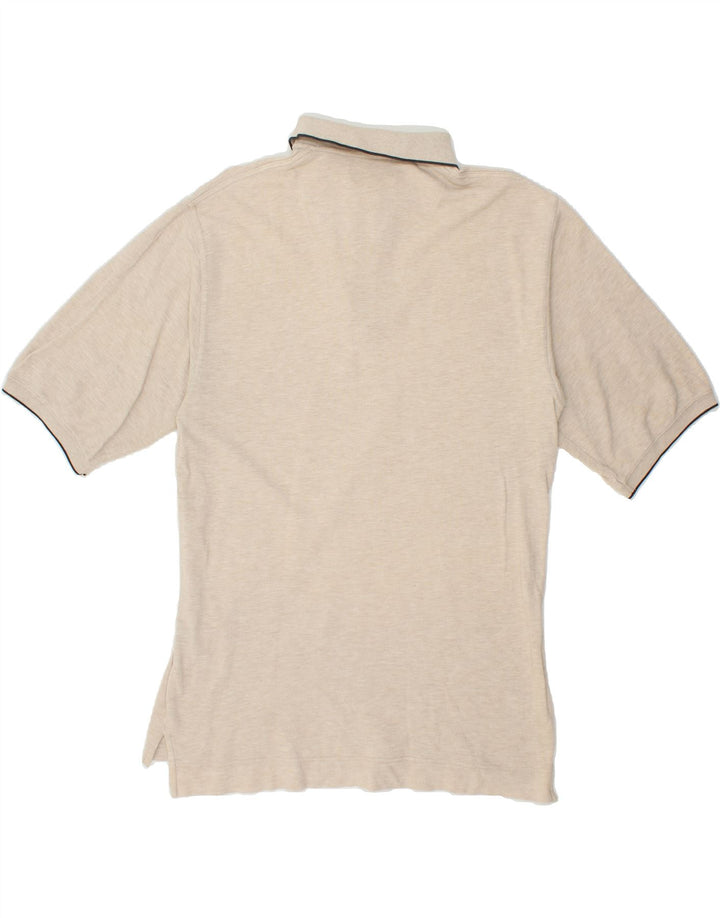 GUESS Mens Zip Neck Polo Shirt Medium Beige Cotton Vintage Guess and Second-Hand Guess from Messina Hembry 