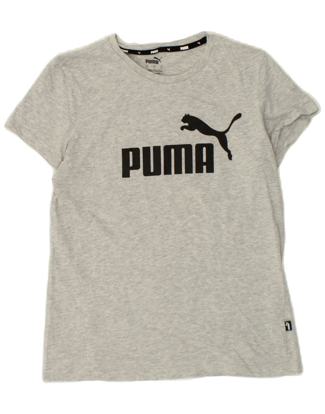 PUMA Womens Graphic T-Shirt Top UK 10 Small Grey Vintage Puma and Second-Hand Puma from Messina Hembry 