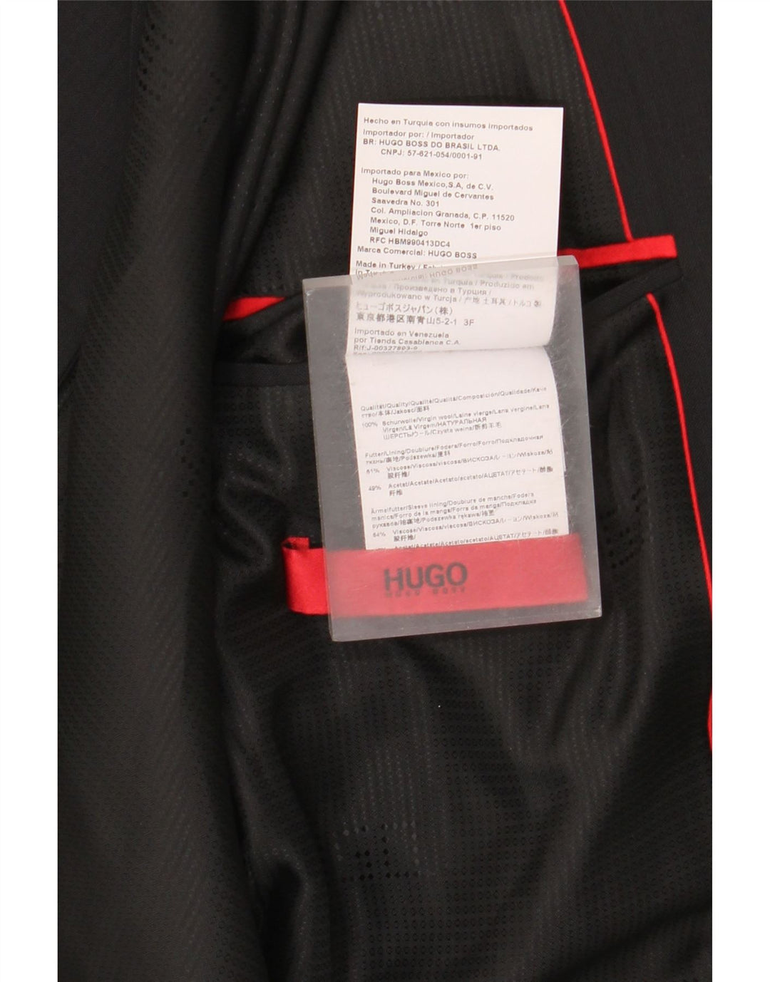 Blazer pentru bărbați Hugo Boss cu 2 nasturi EU 46 Lână neagră mică