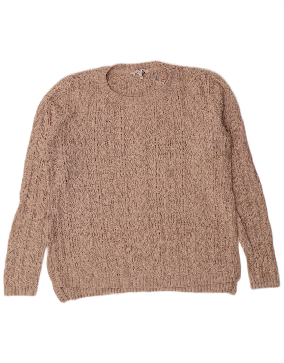 Pulover pentru femei Fat Face cu decolteu triplu UK 10 Mic Bej Bumbac Clasic