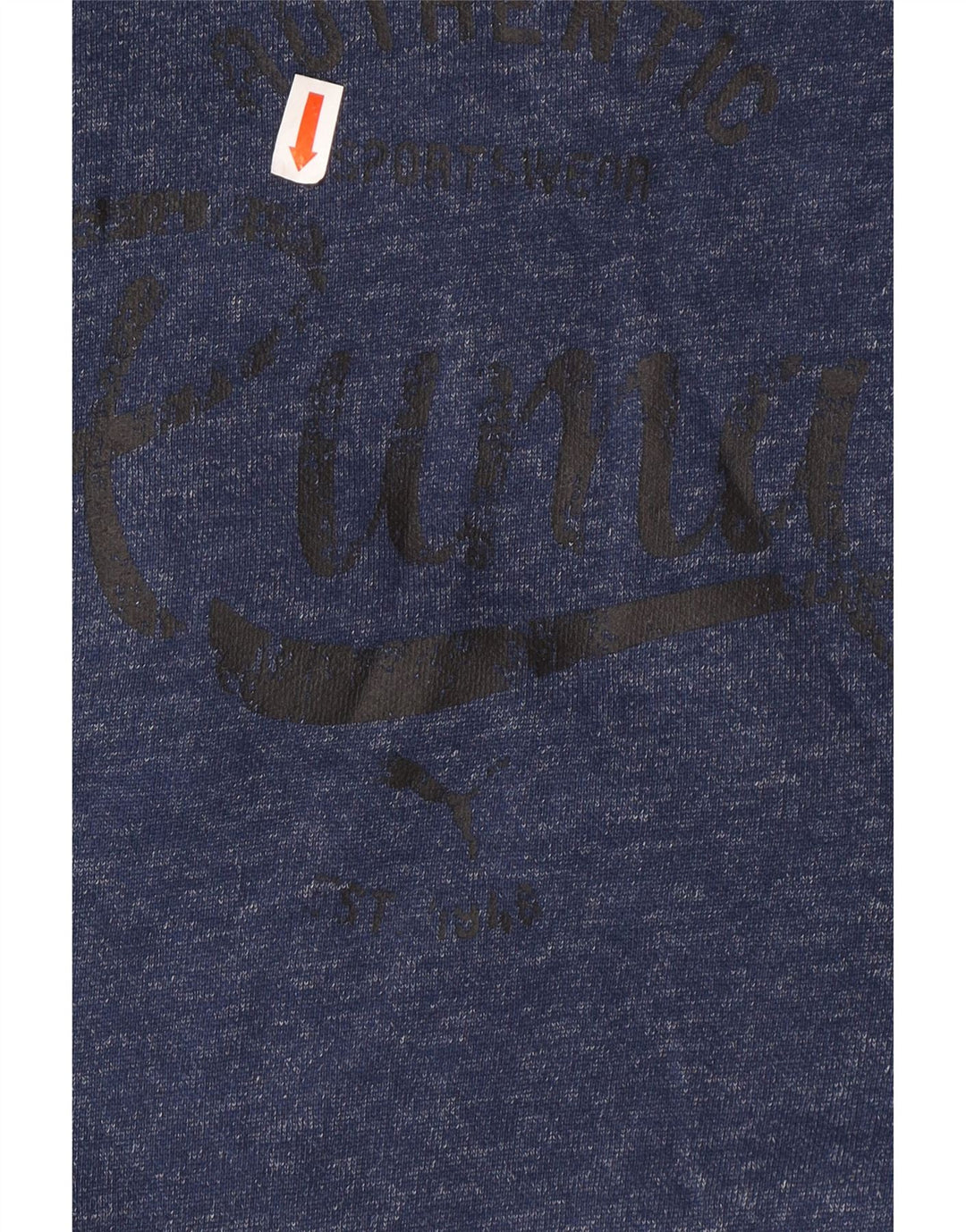 PUMA Womens Oversized Hoodie Jumper UK 12 Medium Navy Blue Flecked