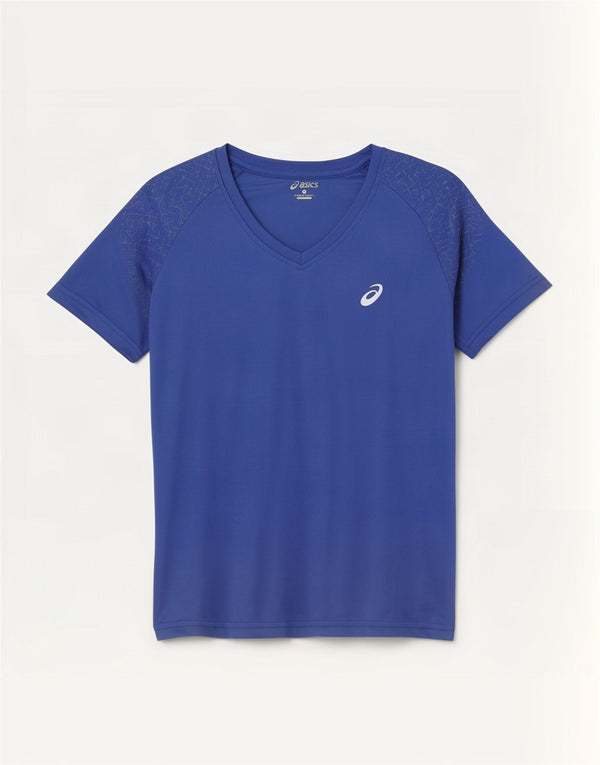 Asics Tricou pentru femei Top UK 10 Small Blue Geometric Poliester