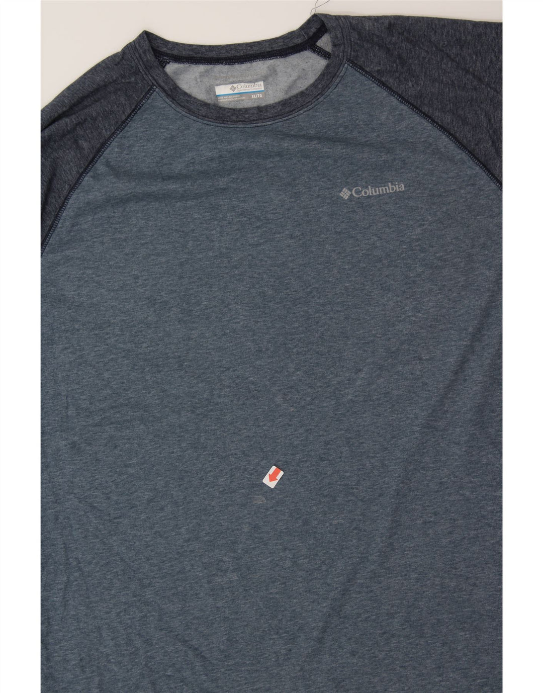 COLUMBIA Mens Big & Tall Top Long Sleeve XL Navy Blue Colourblock Vintage Columbia and Second-Hand Columbia from Messina Hembry 