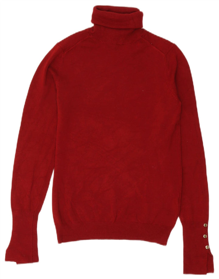 Pulover pentru femei cu gât rulat Zara UK 12 Burgundy mediu
