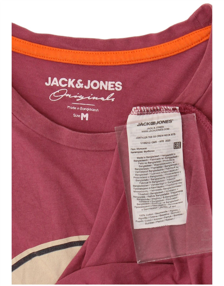 JACK & JONES Tricou cu grafică pentru bărbați Top Medium Burgundy Bumbac