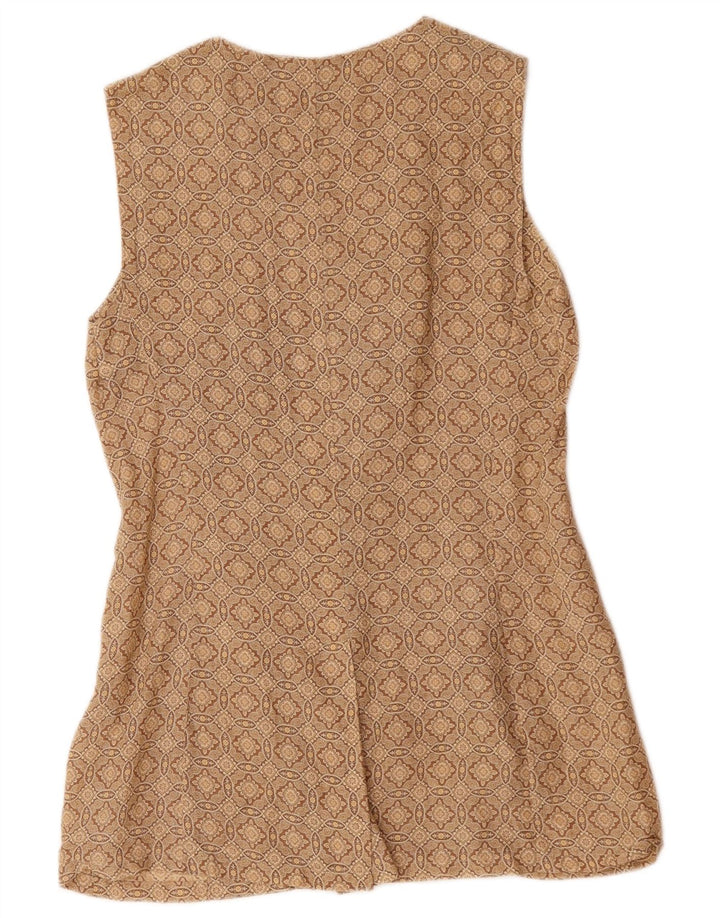 Jachetă blazer fără mâneci pentru femei Sportmax UK 12 maro mediu geometric