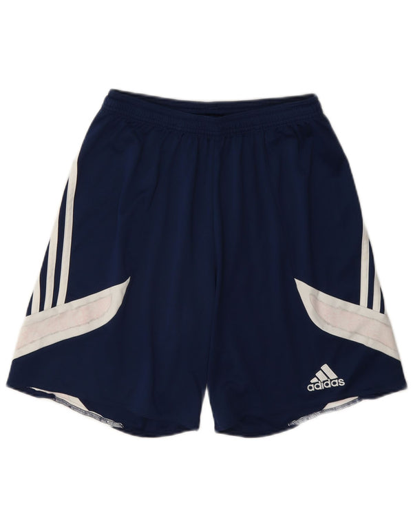 Pantaloni scurți sport pentru bărbați Adidas Climalite, mici, bleumarin, poliester color bloc