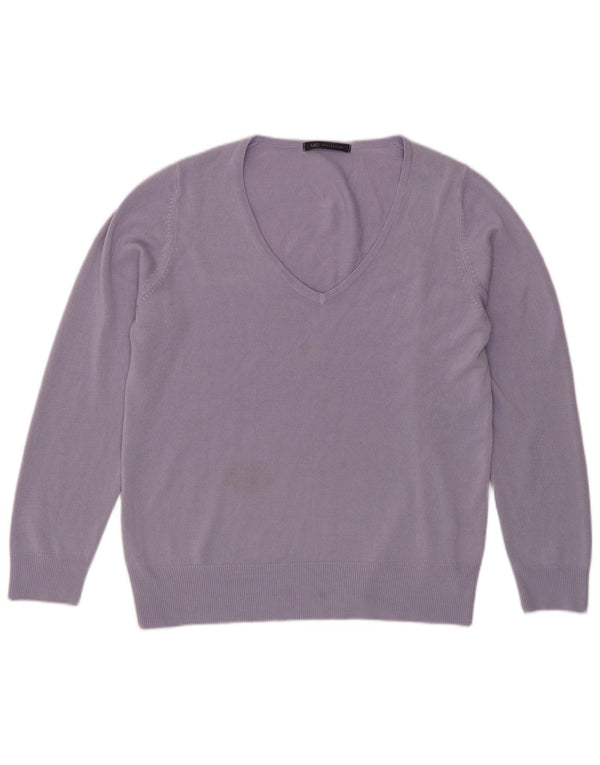 Pulover cu decolteu în V pentru femei Marks & Spencer UK 16 mare violet