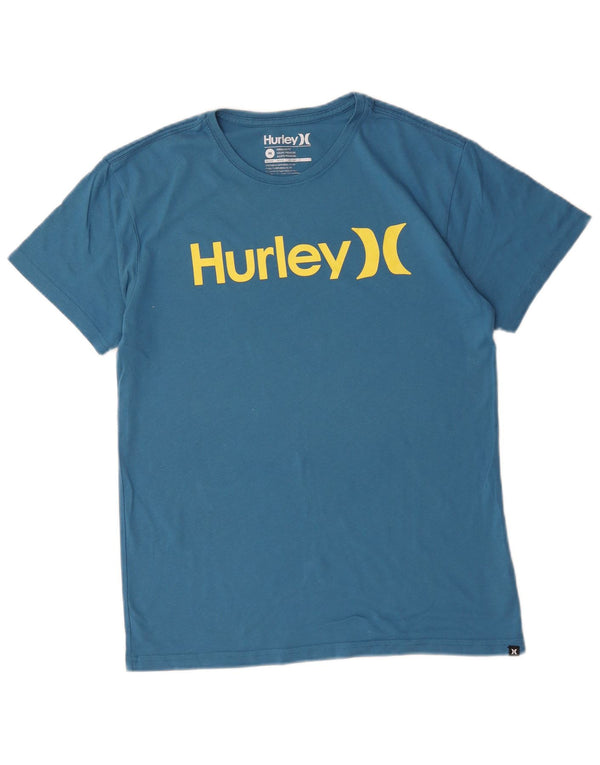 Hurley Mens Premium Fit Graphic T-Shirt Top Medium Blue Cotton