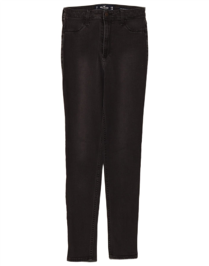 Blugi skinny cu talie înaltă pentru femei HOLLISTER W26 L28 bumbac negru