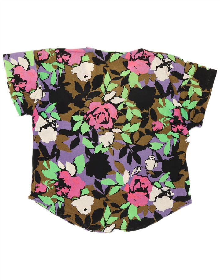 Bluză vintage pentru femei UK 16 mare, multicoloră, florală