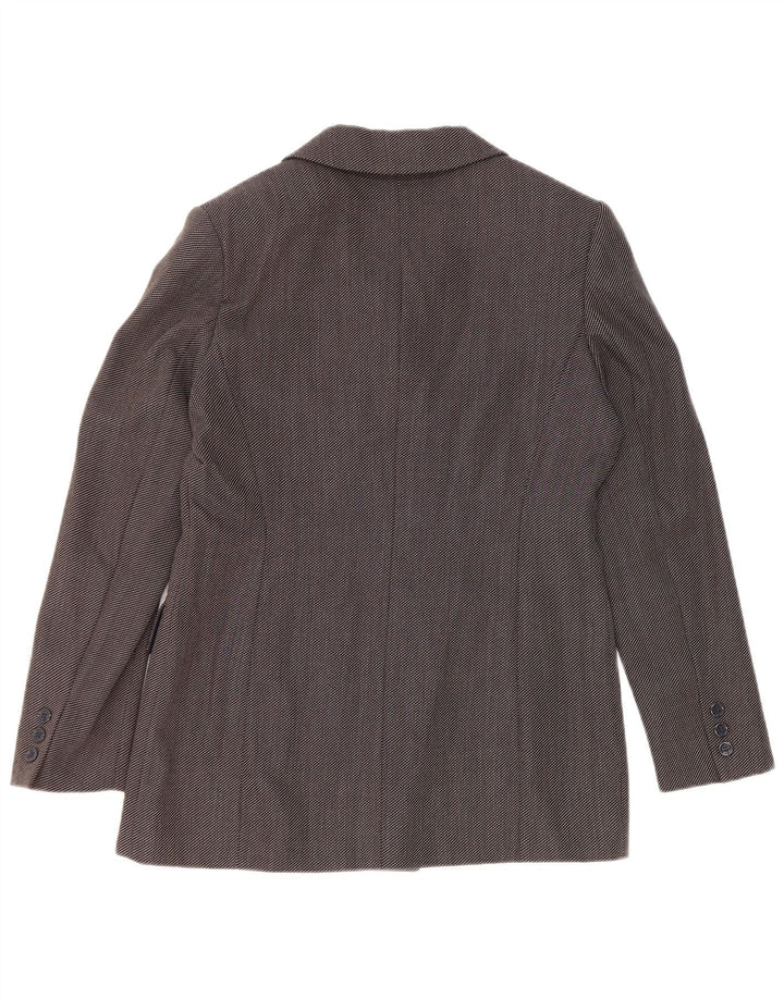 Jachetă Blazer Femei Caractere Dublu Breasted UK 12 Gri Mediu