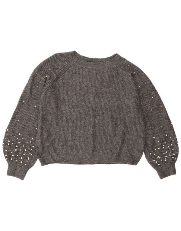 Pulover pentru femei Marks & Spencer cu gât de barcă UK 14 Medium Gri Pete