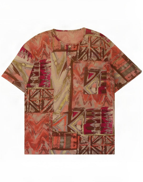 T-shirt grafic pentru bărbați de epocă Top mare multicolor geometric