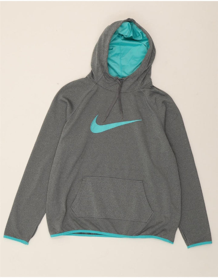 Pulover NIKE pentru damă cu hanoră grafică UK 18 XL poliester gri