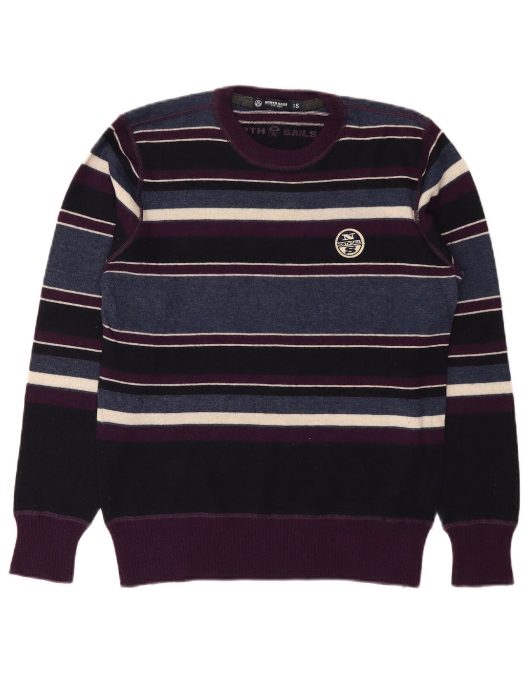 Pulover North Sails pentru bărbați, cu gât crew, lână cu dungi mici, multicolore