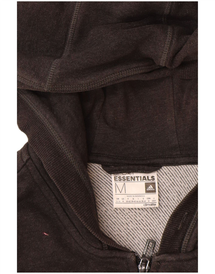 Pulover ADIDAS Climalite, cu fermoar, pentru femei, Marea Britanie 12/14, bumbac mediu negru