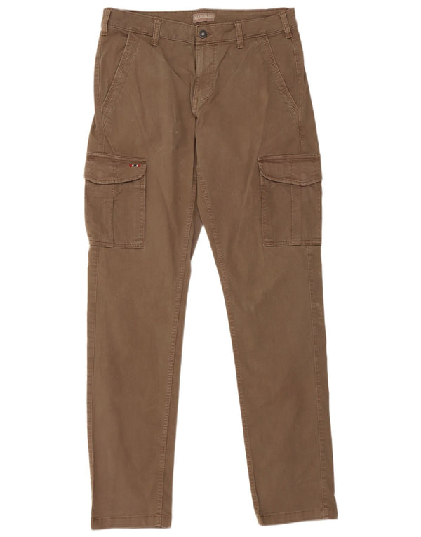 Pantaloni cargo subțiri pentru bărbați Napapijri L32 L34 bumbac maro