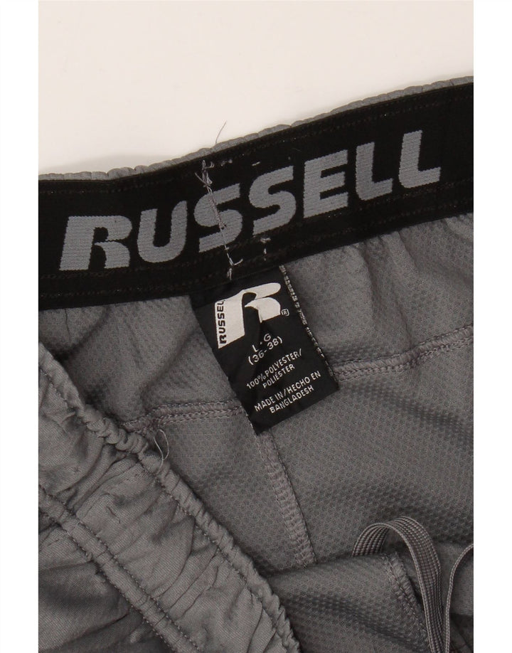 Pantaloni scurți sport Dri-Power pentru bărbați RUSSELL ATHLETIC, mari, gri, color block