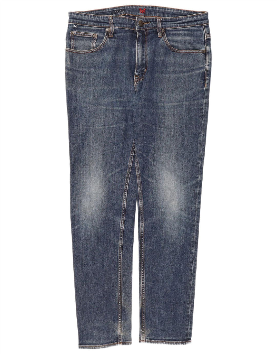 Crew Clothing Blugi slim pentru bărbați W36 L31 Bumbac albastru