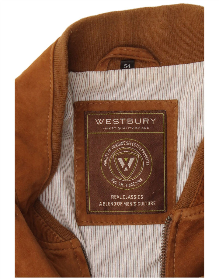 WESTBURY Bomber din piele intoarsa pentru barbati EU 54 2XL din piele maro