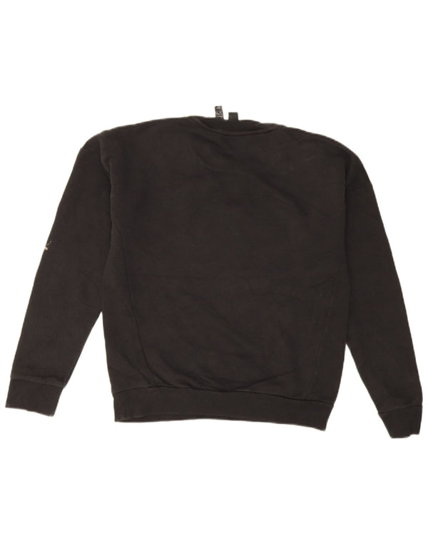 Adidas Womens Graphic Oversized Sweatshirt Jumper UK 4/6 XS Black Cotton