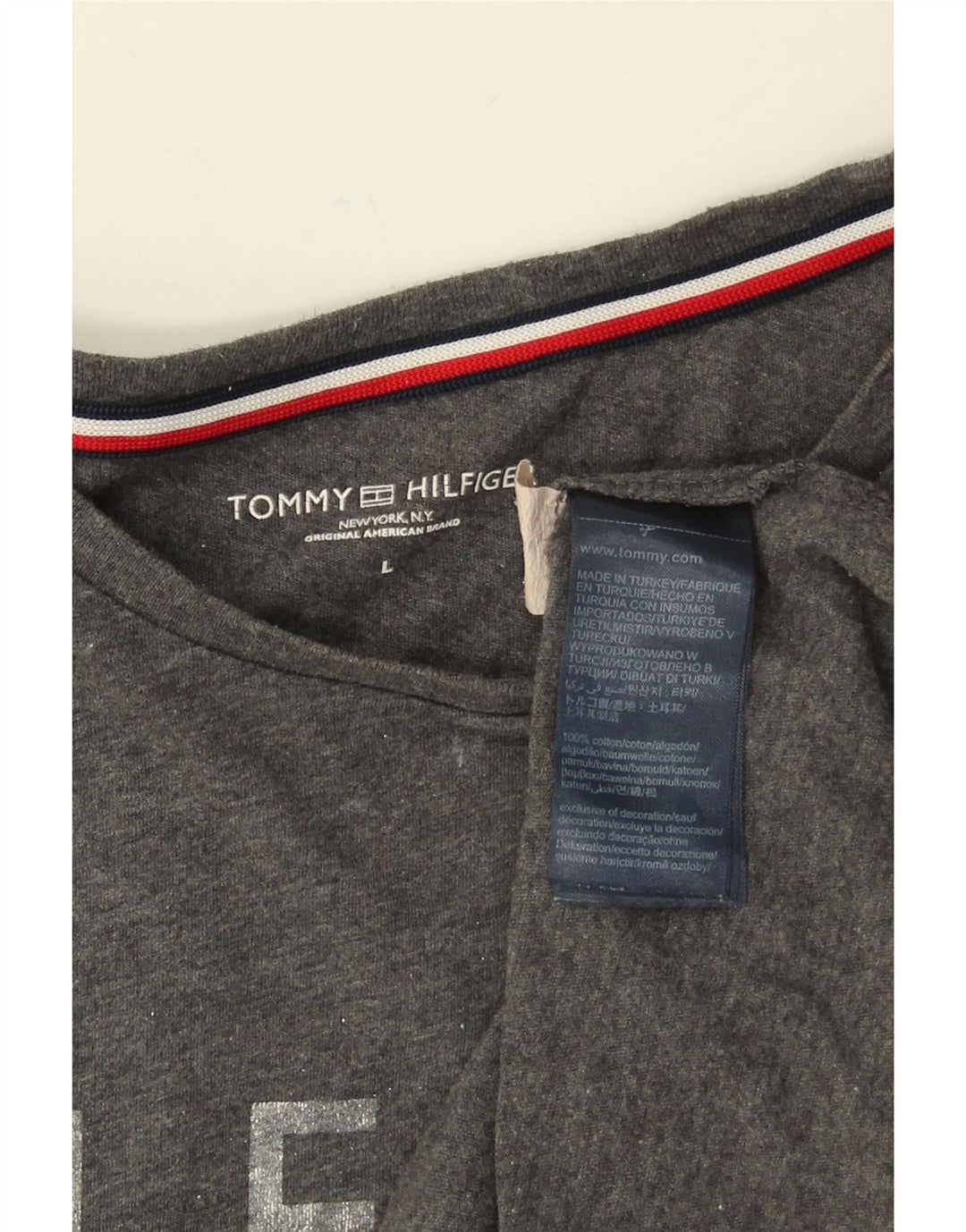 Tricou grafic Tommy Hilfiger pentru bărbați Top mare bumbac gri