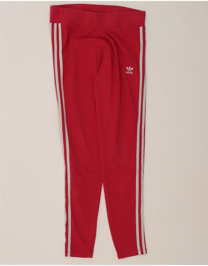 Leggings pentru femei Adidas UK 14, bumbac roz mediu
