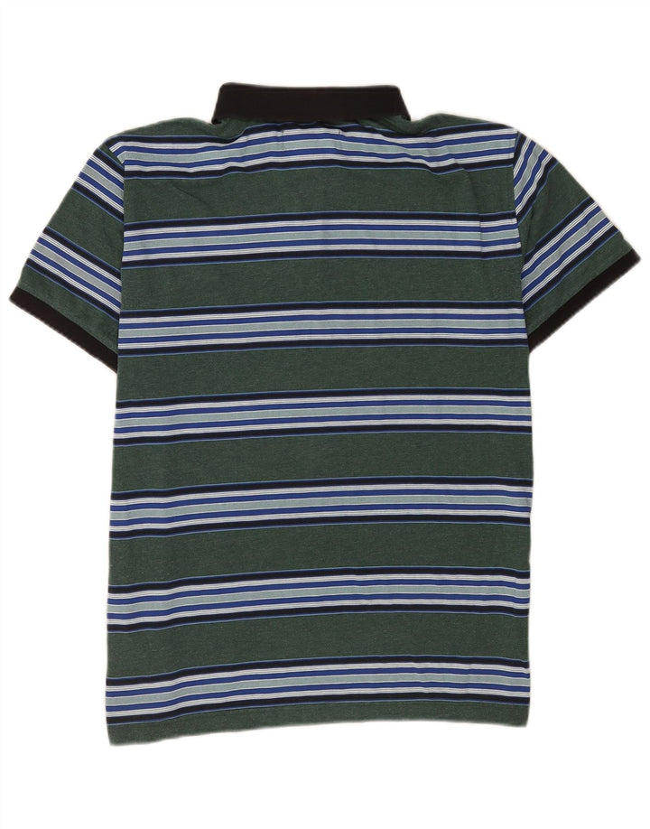 Tricou polo cu mânecă scurtă pentru bărbați Penguin, cu mânecă scurtă, cu dungi verzi medii