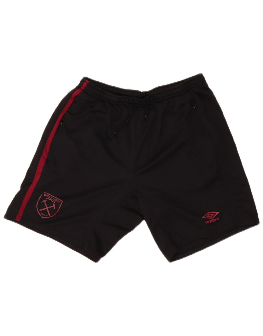 UMBRO Pantaloni scurți sport West Ham United F.C pentru bărbați, poliester mediu negru